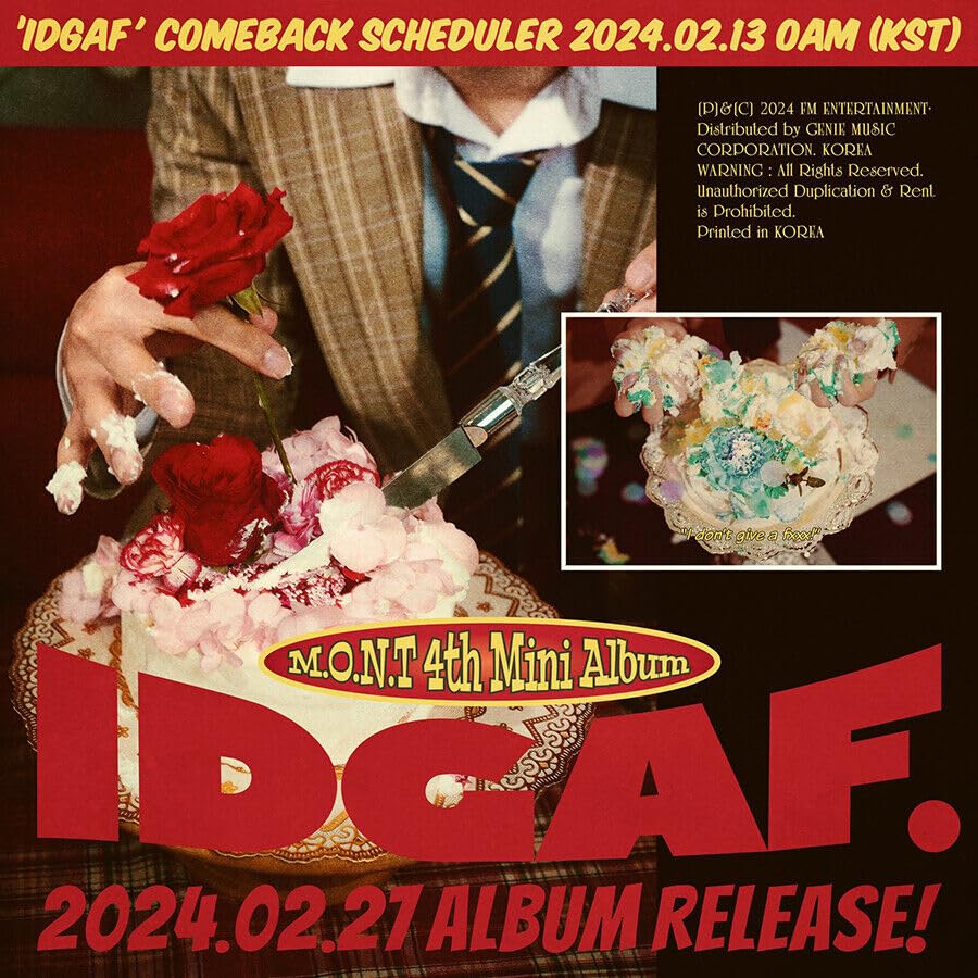 Amazon.com: M.O.N.T [IDGAF] 4th Mini Album K-POP SEALED, 210 * 148